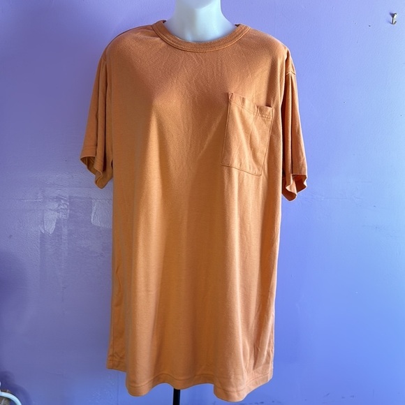 Roaman’s Women’s Short Sleeve Pocket Tee Orange Cotton Blend Size L - Picture 1 of 4